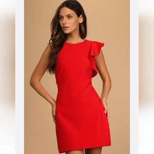Red Crepe Dress